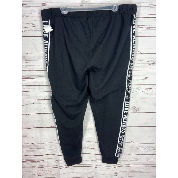 Bobbie Brooks Size 2x Black With‎ Love Always Side Drawstring Sweatpants Women - Picture 2 of 7